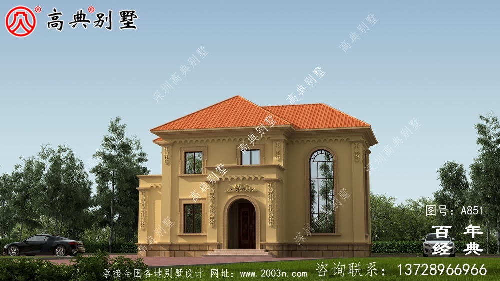 歐式二層經濟實用小別墅設計圖紙_鄉村雙層建造房屋設計圖