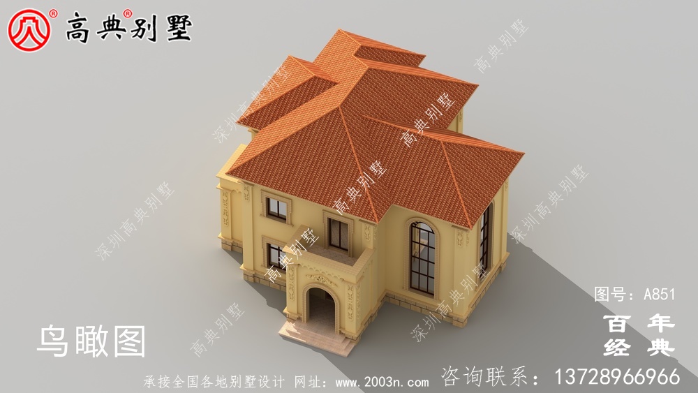 歐式二層經濟實用小別墅設計圖紙_鄉村雙層建造房屋設計圖