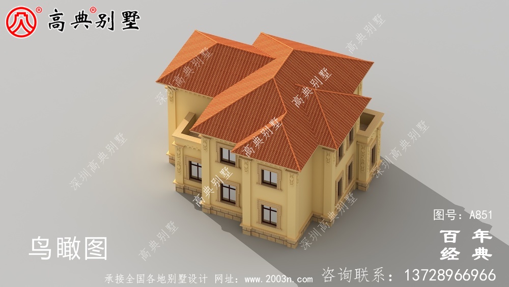 歐式二層經濟實用小別墅設計圖紙_鄉村雙層建造房屋設計圖