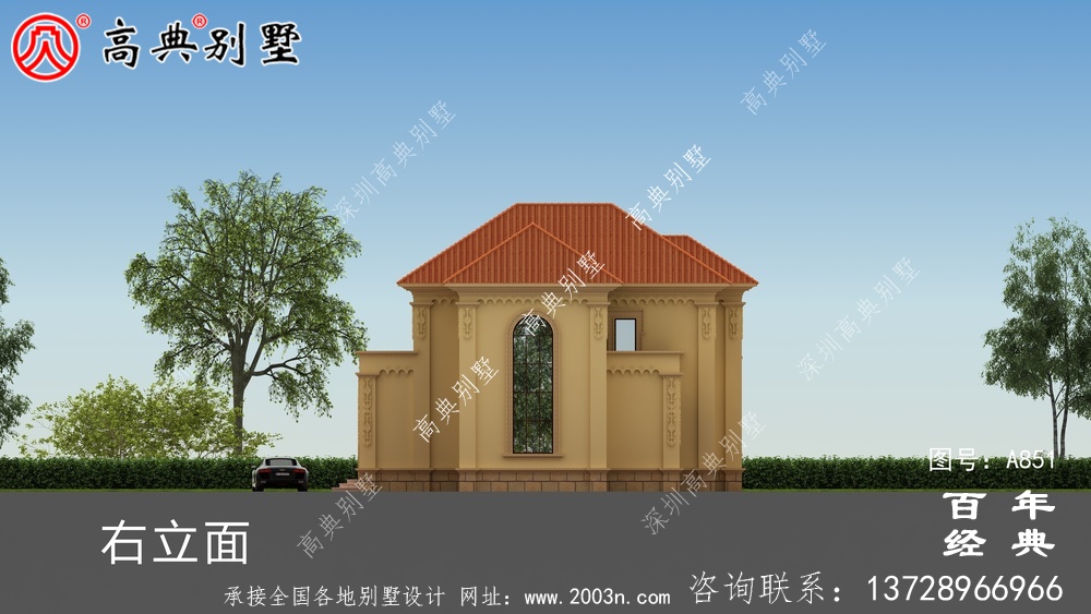 歐式二層經濟實用小別墅設計圖紙_鄉村雙層建造房屋設計圖