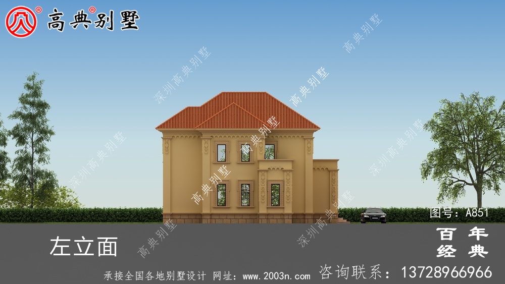歐式二層經濟實用小別墅設計圖紙_鄉村雙層建造房屋設計圖