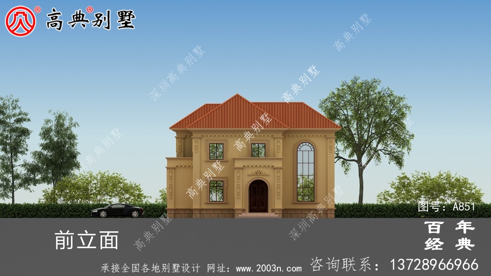 歐式二層經濟實用小別墅設計圖紙_鄉村雙層建造房屋設計圖