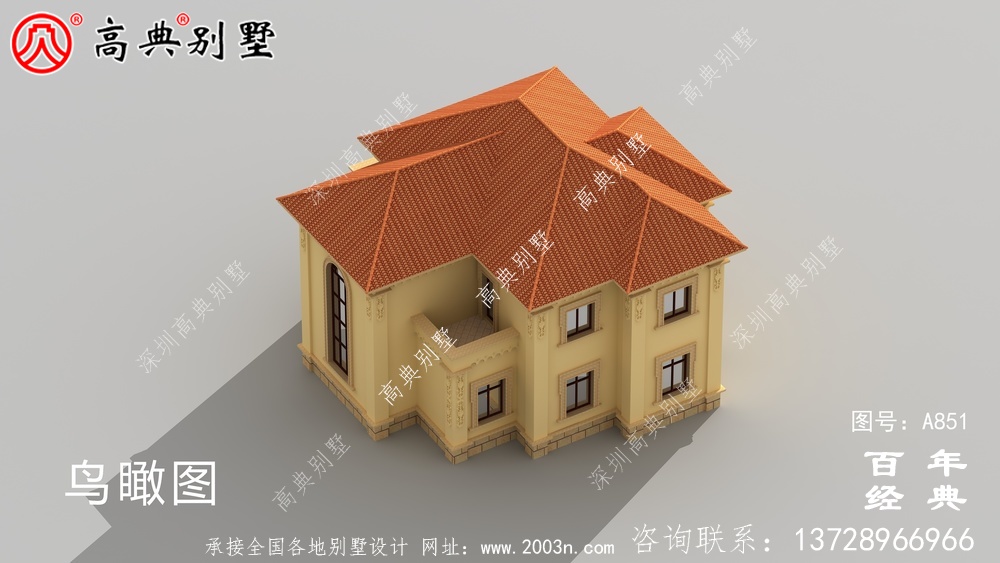 歐式二層經濟實用小別墅設計圖紙_鄉村雙層建造房屋設計圖