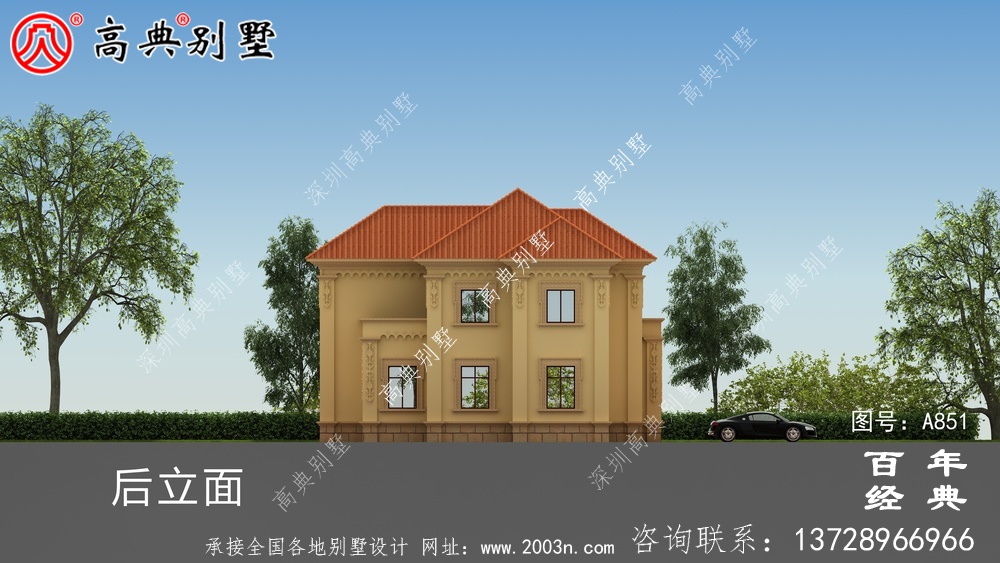 歐式二層經濟實用小別墅設計圖紙_鄉村雙層建造房屋設計圖