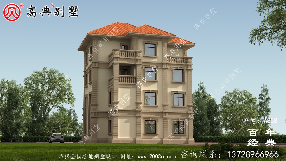 歐式四層帶車庫別墅設(shè)計(jì)圖紙_四層別墅設(shè)計(jì)效果圖