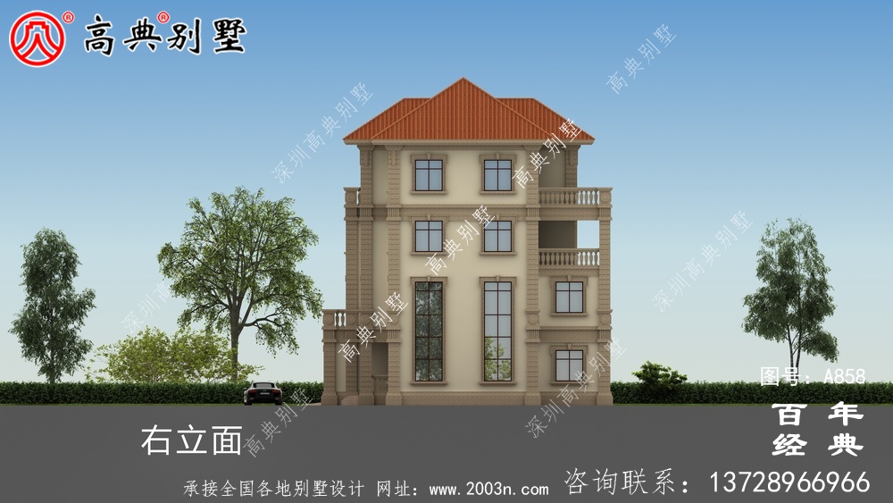 歐式四層帶車庫別墅設(shè)計(jì)圖紙_四層別墅設(shè)計(jì)效果圖