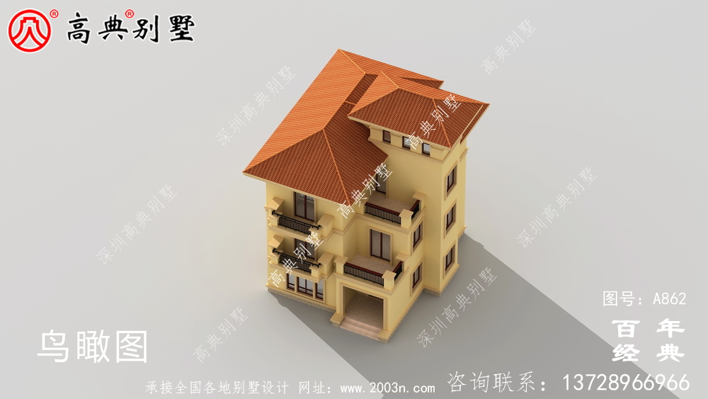 歐式自建四層別墅設計圖紙及效果圖_農村四層別墅設計