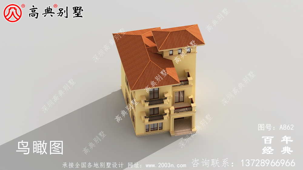 歐式自建四層別墅設計圖紙及效果圖_農村四層別墅設計