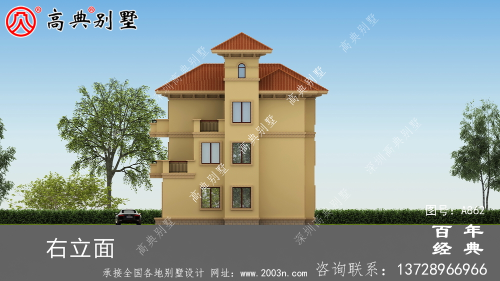 歐式自建四層別墅設計圖紙及效果圖_農村四層別墅設計