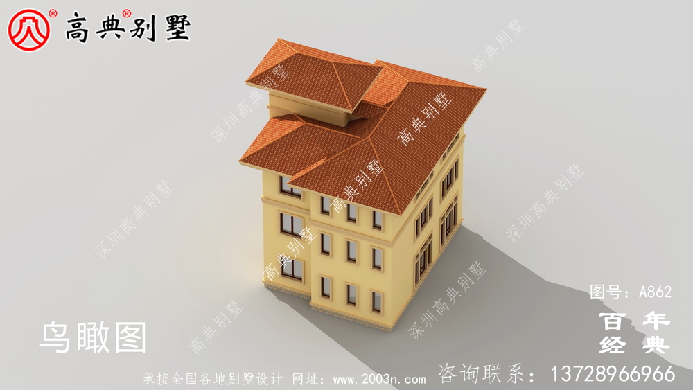 歐式自建四層別墅設計圖紙及效果圖_農村四層別墅設計