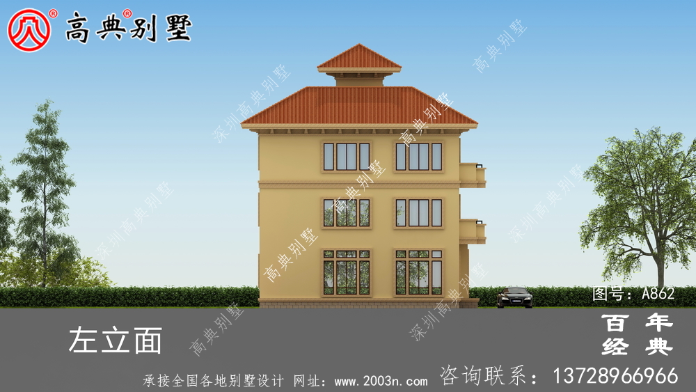歐式自建四層別墅設計圖紙及效果圖_農村四層別墅設計