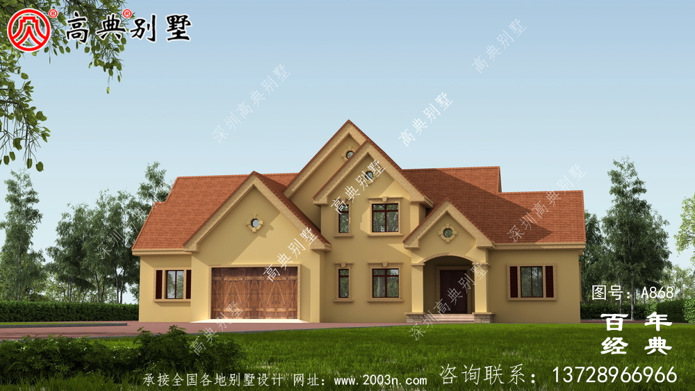 農村兩層帶車庫別墅設計方案施工圖紙及設計效果圖_鄉村兩層設計工程圖紙 農村兩層帶車庫別墅設計方案施工圖紙及設計效果圖_鄉村兩層設計工程圖紙