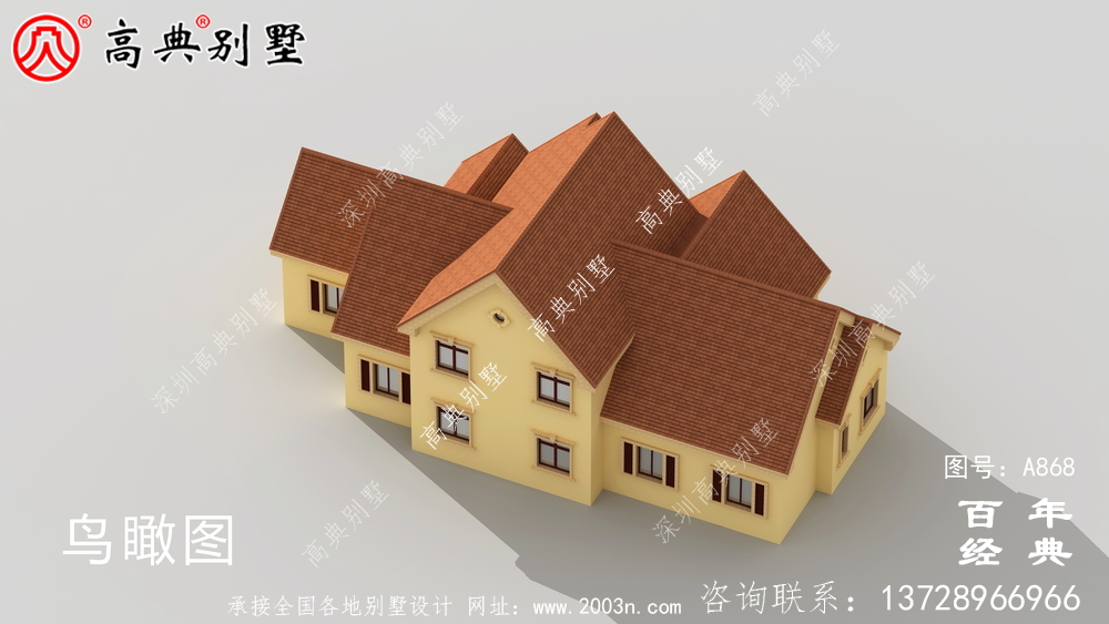 農村兩層帶車庫別墅設計方案施工圖紙及設計效果圖_鄉村兩層設計工程圖紙