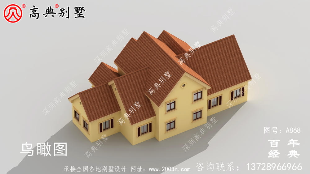 農村兩層帶車庫別墅設計方案施工圖紙及設計效果圖_鄉村兩層設計工程圖紙