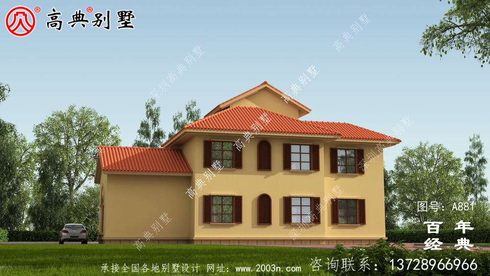 新農(nóng)村二層別墅設(shè)計(jì)圖紙_鄉(xiāng)村雙層建造房屋設(shè)計(jì)效果圖