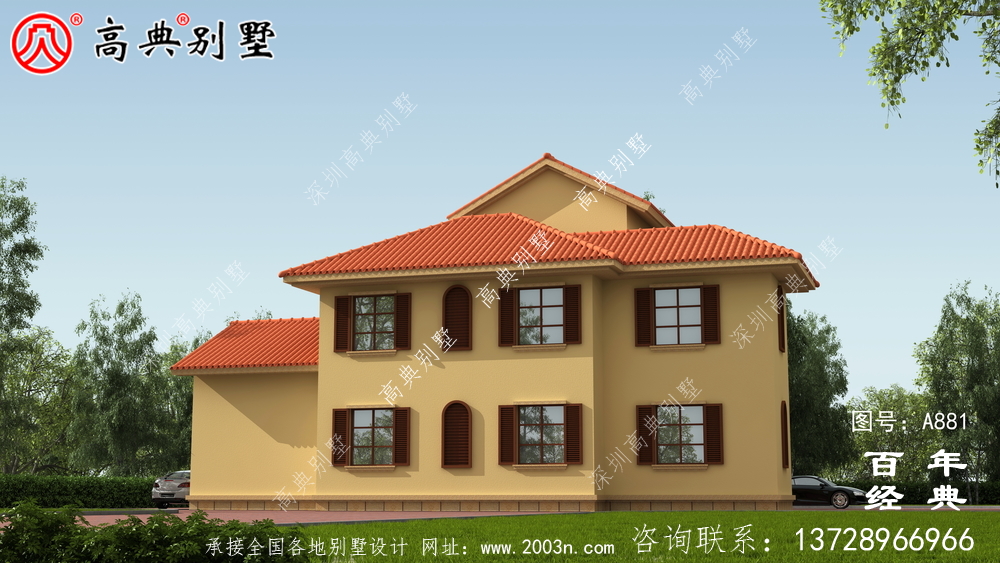 新農(nóng)村二層別墅設(shè)計(jì)圖紙_鄉(xiāng)村雙層建造房屋設(shè)計(jì)效果圖