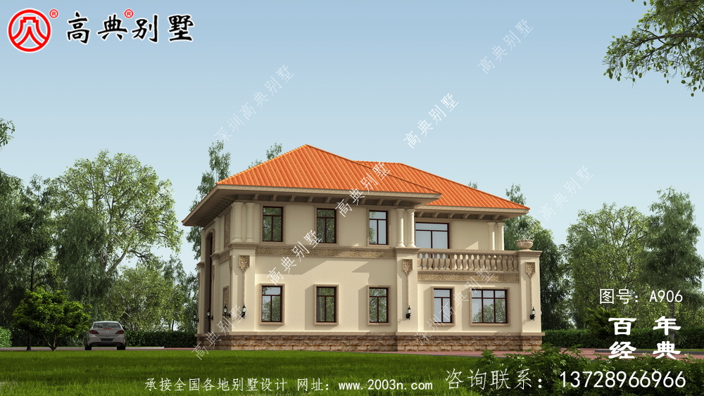 經(jīng)典復(fù)式兩層歐式別墅設(shè)計(jì)圖紙及效果圖_鄉(xiāng)村房屋設(shè)計(jì)圖紙