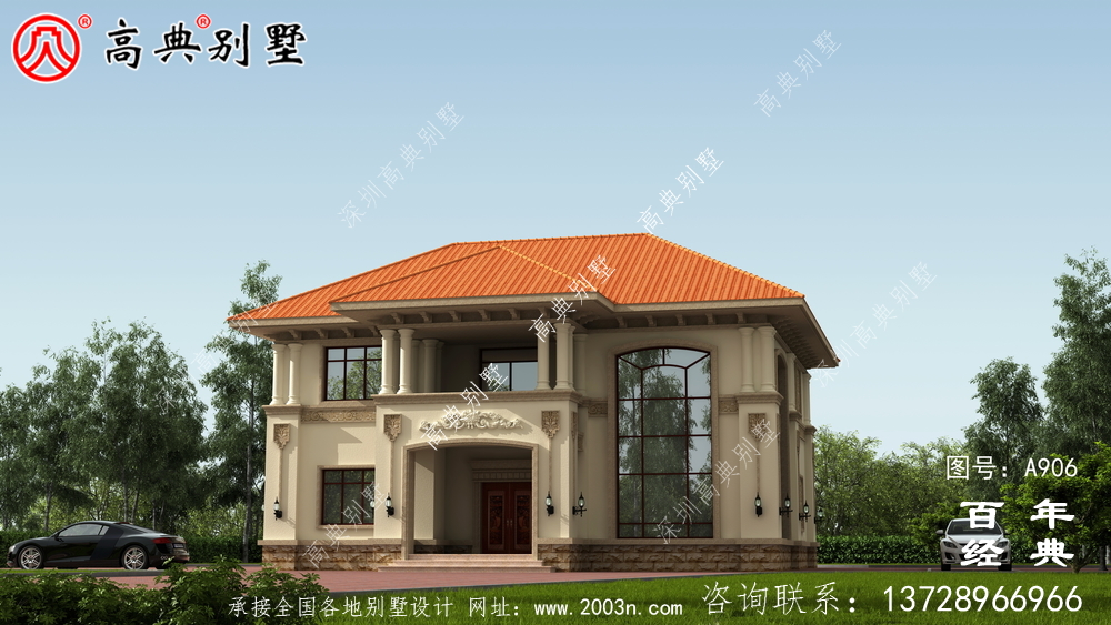 經(jīng)典復(fù)式兩層歐式別墅設(shè)計(jì)圖紙及效果圖_鄉(xiāng)村房屋設(shè)計(jì)圖紙