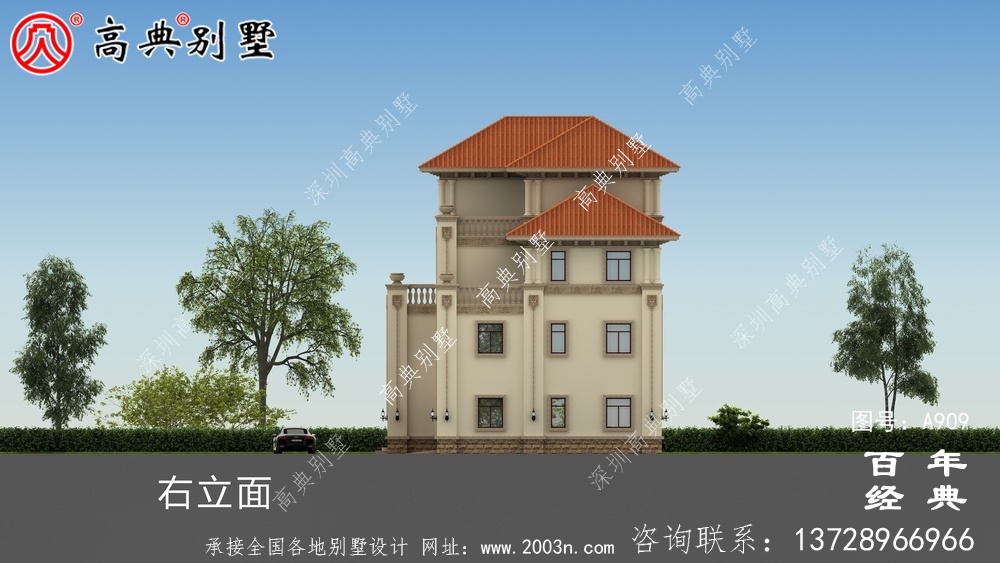 歐式豪華四層車庫別墅設(shè)計圖與效果圖_四層別墅設(shè)計圖