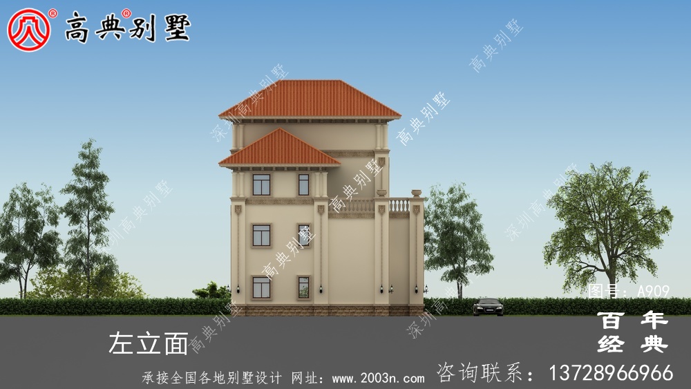 歐式豪華四層車庫別墅設(shè)計圖與效果圖_四層別墅設(shè)計圖