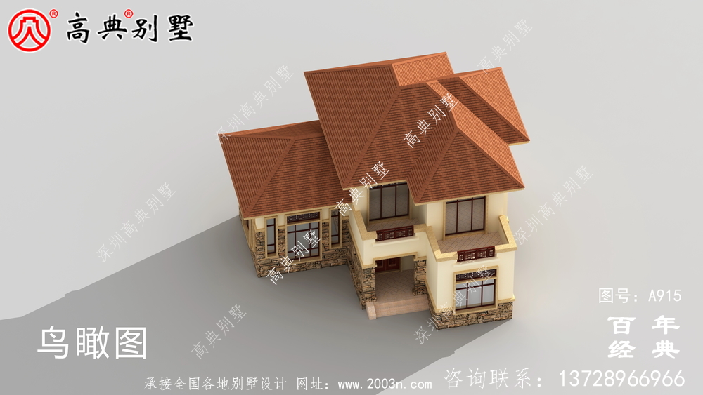 新農(nóng)村二層帶陽(yáng)臺(tái)別墅施工圖及效果圖_農(nóng)村二層房屋設(shè)計(jì)圖