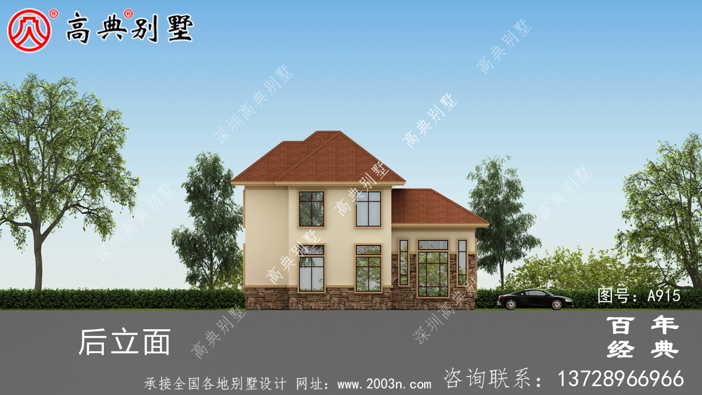 新農(nóng)村二層帶陽(yáng)臺(tái)別墅施工圖及效果圖_農(nóng)村二層房屋設(shè)計(jì)圖