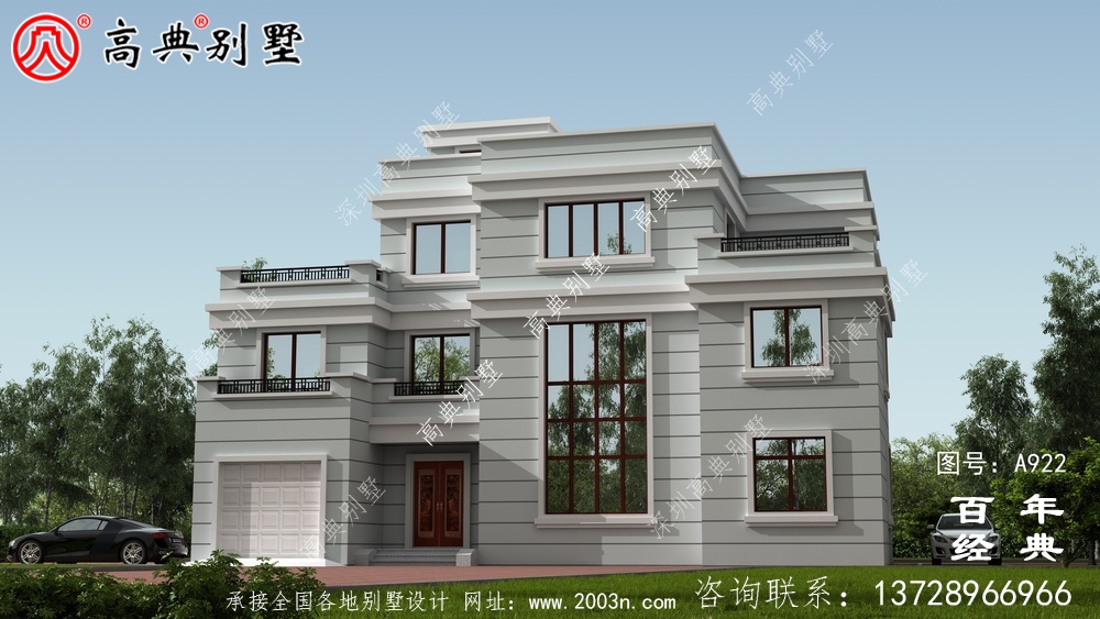 現(xiàn)代三層復(fù)式別墅施工圖紙及設(shè)計(jì)效果圖_三層別墅設(shè)計(jì)圖