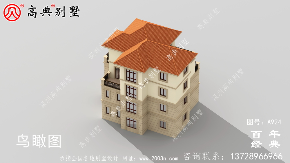 現代豪華四層歐式別墅設計圖紙及效果圖_農村四層別墅設計圖