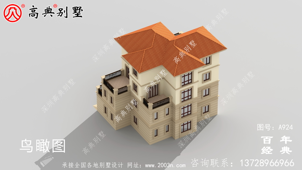現代豪華四層歐式別墅設計圖紙及效果圖_農村四層別墅設計圖