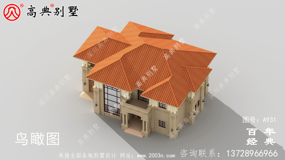 歐式二層復式別墅設計圖紙及效果圖_二層帶車庫別墅設計圖