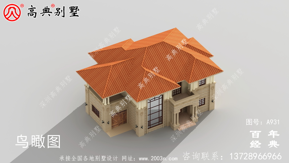 歐式二層復式別墅設計圖紙及效果圖_二層帶車庫別墅設計圖