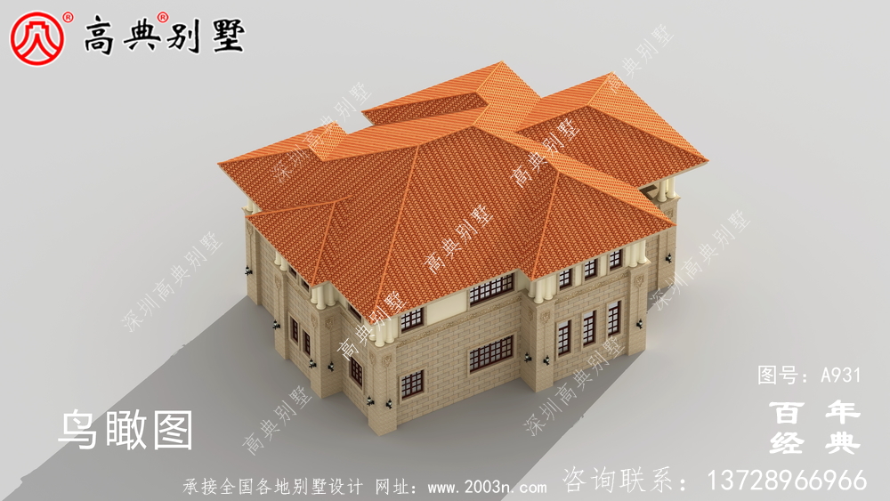 歐式二層復式別墅設計圖紙及效果圖_二層帶車庫別墅設計圖