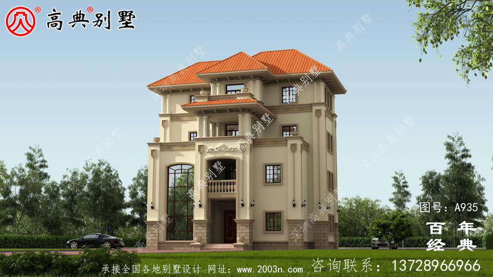 高檔復式四層歐式豪宅別墅設計圖紙及效果圖_歐式豪華四層別墅四件套