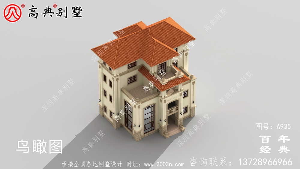 高檔復式四層歐式豪宅別墅設計圖紙及效果圖_歐式豪華四層別墅四件套