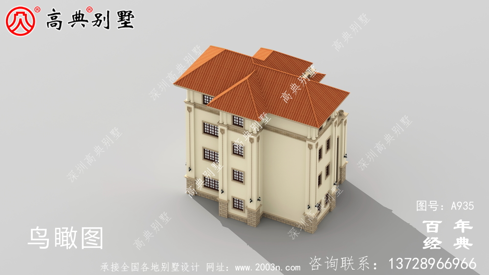 高檔復式四層歐式豪宅別墅設計圖紙及效果圖_歐式豪華四層別墅四件套
