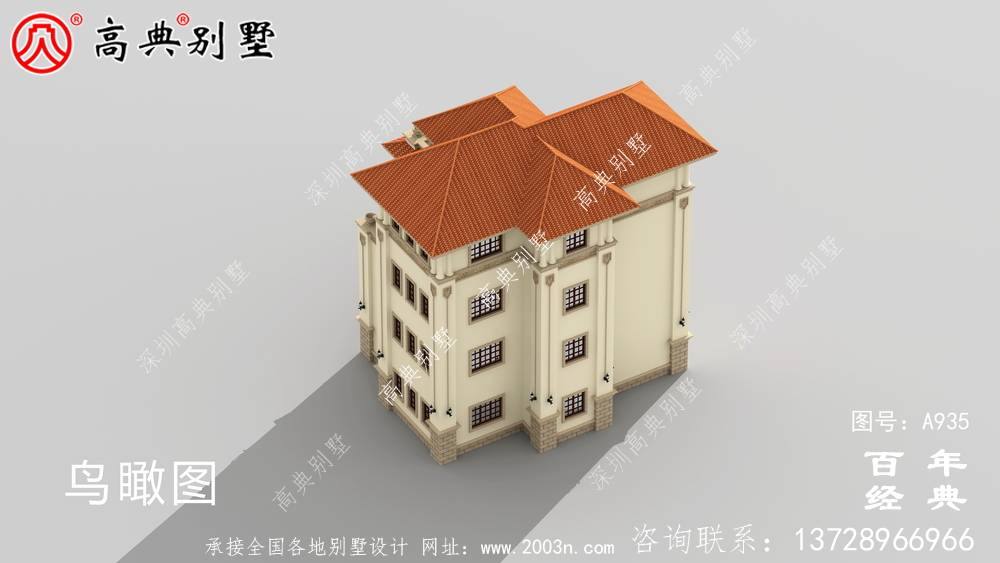 高檔復式四層歐式豪宅別墅設計圖紙及效果圖_歐式豪華四層別墅四件套