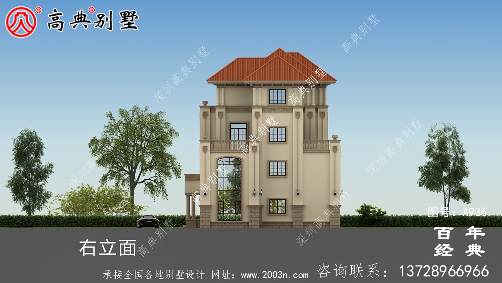 歐式四層復式豪宅別墅設計圖紙及效果圖_四層別墅設計圖紙