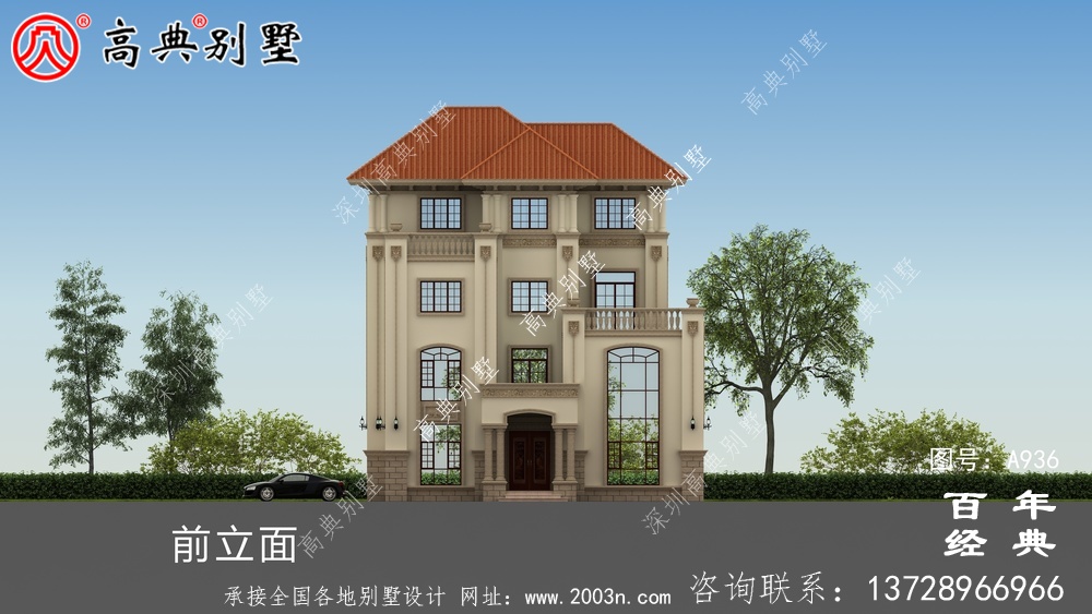 歐式四層復式豪宅別墅設計圖紙及效果圖_四層別墅設計圖紙