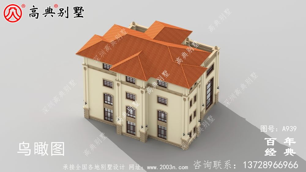 歐式四層獨棟別墅設計及效果圖_四層別墅外觀效果圖