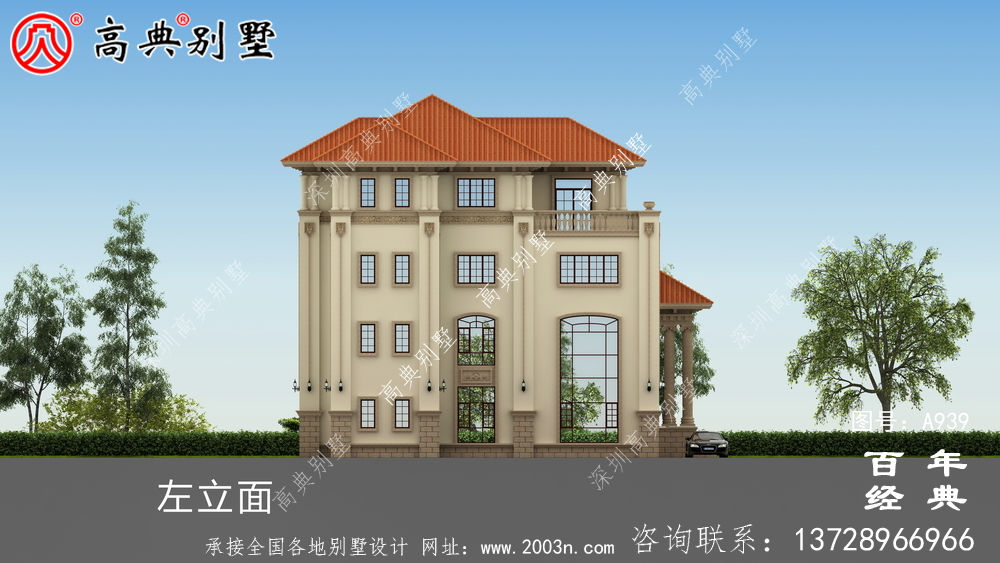 歐式四層獨棟別墅設計及效果圖_四層別墅外觀效果圖