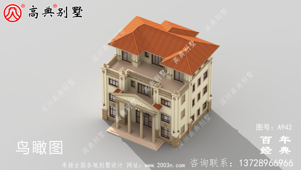 歐式豪華復式四層別墅設計效果圖及施工圖紙_歐式豪華四層別墅