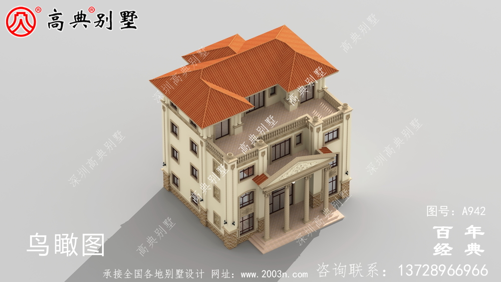 歐式豪華復式四層別墅設計效果圖及施工圖紙_歐式豪華四層別墅