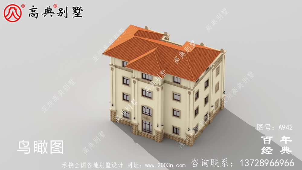 歐式豪華復式四層別墅設計效果圖及施工圖紙_歐式豪華四層別墅