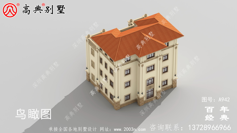 歐式豪華復式四層別墅設計效果圖及施工圖紙_歐式豪華四層別墅