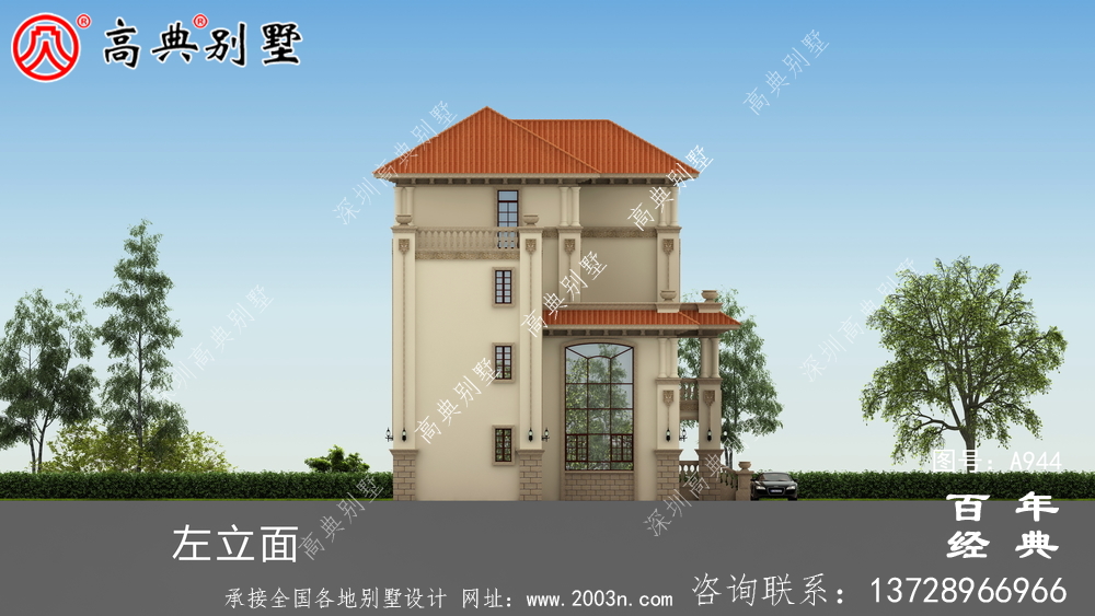復式四層歐式豪華別墅設計效果圖與施工圖_農村四層別墅圖紙