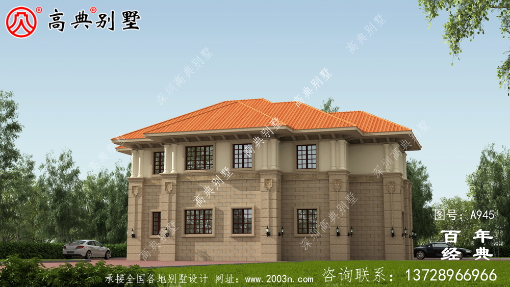 新農村簡易兩層別墅設計圖紙及效果圖_農村兩層自建住宅設計圖紙