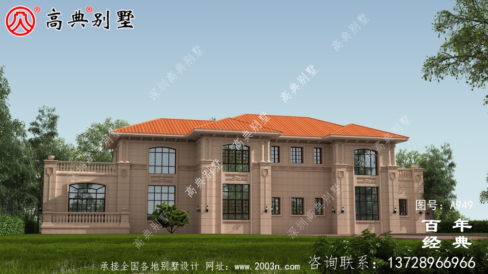 二層帶陽臺農(nóng)村別墅設計圖紙及設計效果圖_鄉(xiāng)村兩層別墅設計