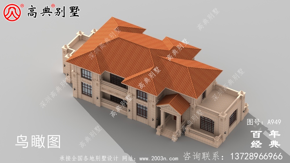 二層帶陽臺農(nóng)村別墅設計圖紙及設計效果圖_鄉(xiāng)村兩層別墅設計