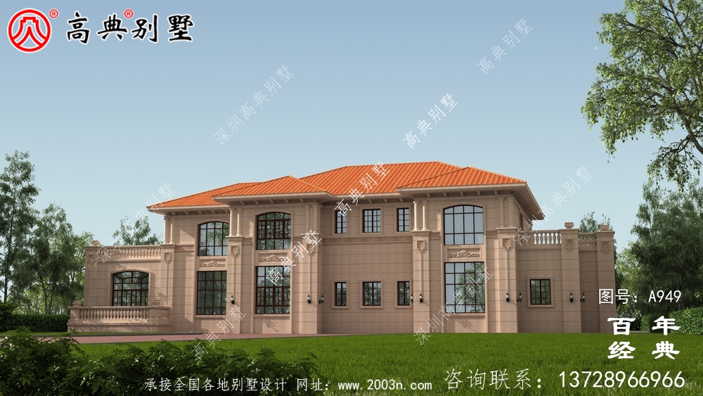 二層帶陽臺農(nóng)村別墅設計圖紙及設計效果圖_鄉(xiāng)村兩層別墅設計