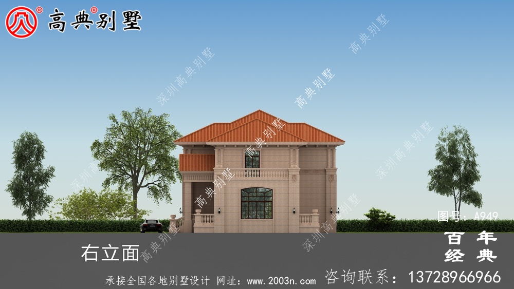 二層帶陽臺農(nóng)村別墅設計圖紙及設計效果圖_鄉(xiāng)村兩層別墅設計
